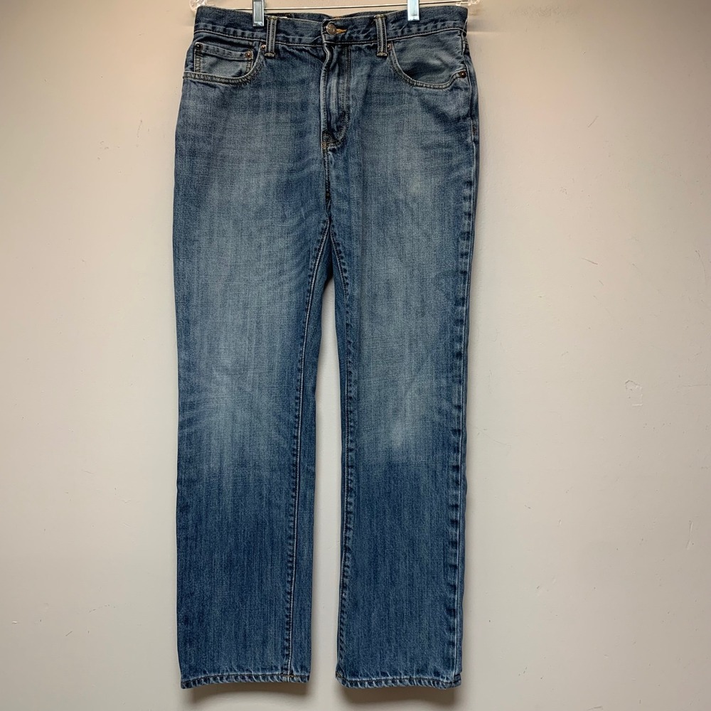 Gap Straight Leg Jeans Mens 31x30 Blue Excellent Medium Wash 100% Cotton